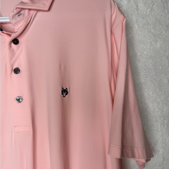 Greyson Logo Pink Polo Golf Collar Short Sleeve Shirt Quarter Button Pullover - Picture 3 of 7